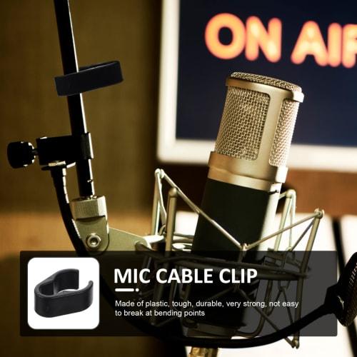 SEWACC Microphone Pole Clips, Microphone Holder Clips, Microphone Stand Clips, Plastic Microphone Clips, Microphone Boom Pole Microphone Accessories F