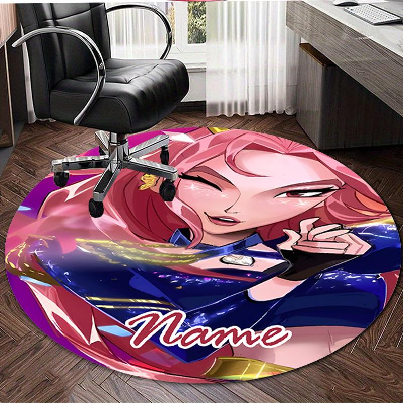Personalized K-KPop Demon Hunters Round Chair Office Rug - Perfect for Mat, Office Chair & More - Ideal Gift for Birthdays and Holidays