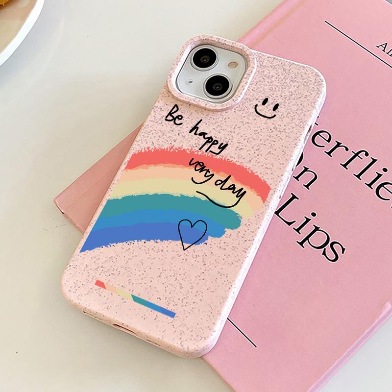 

Чехол для телефона iPhone 16 15 14 13 12 11 Pro Max iPhone 11 13 16 15 14 12 X XS XR 6 7 8 SE iPhone 6 7 8 Plus Разлагаемый чехол из пшеничной соломы iPhone 16 Pro Max розовый