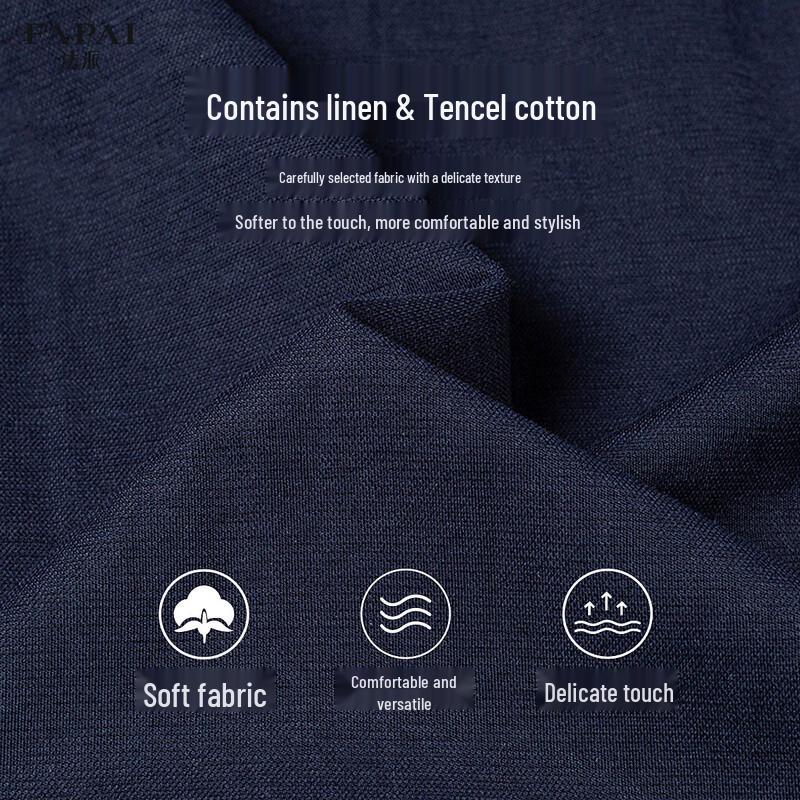 FAPAI Men's Linen Blend Summer Casual 2-Piece Set