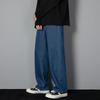 New Korean Men's Casual Long Jeans Classic Man Straight Denim Wide-leg Pants Solid Color Baggy Male Student Trousers