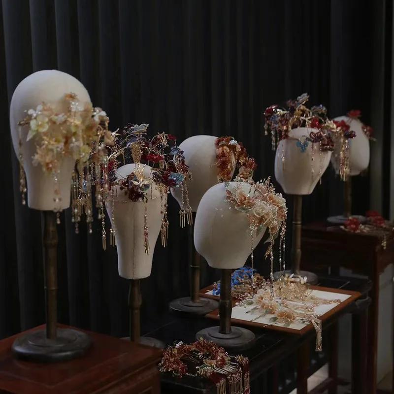 Mannequin Head Model Prop Hat Display Holder Female Wigs Display Head Wig Display Stand for Salon Home Use