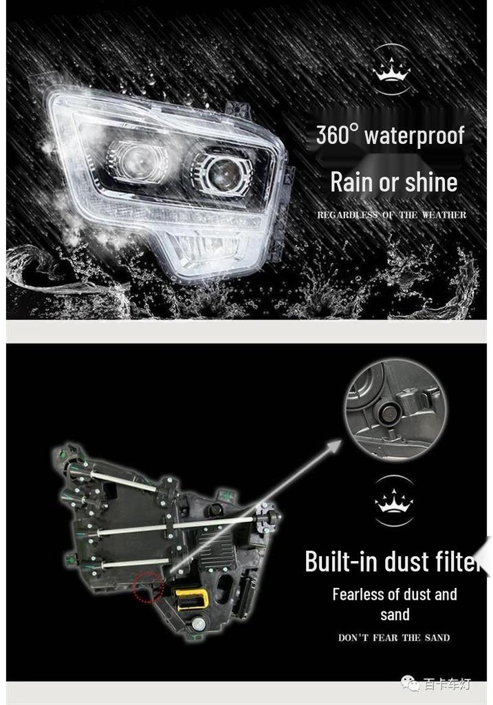 Compatible Shaanxi Delong L5000 Front Headlight: Dual-Lens Bright LED with Daytime Running Lights