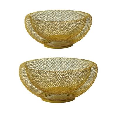 Elegant Iron Mesh Storage Basket Organization Portable Accessory for Kitchen Countertop Or Living Room Decoration