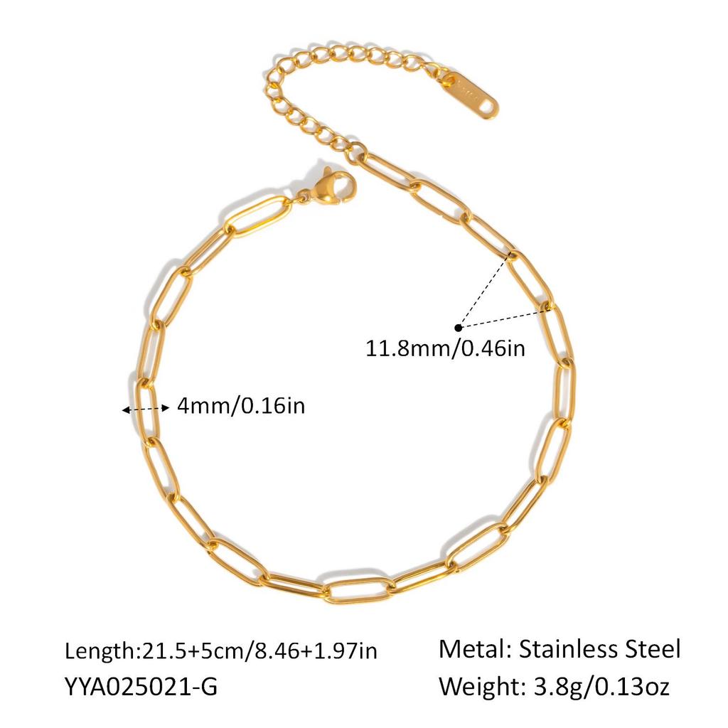 Gold-Plated Stainless Steel Fashion Anklet - Non-Fading Titanium Foot Jewelry