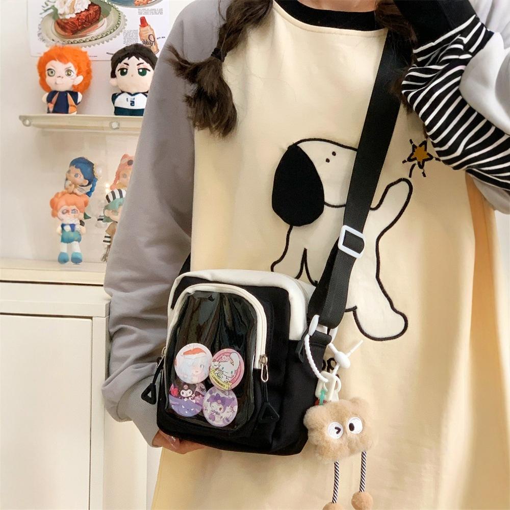 Japanese Girl Ins Transparent Pain Bag, Small Food, Shoulder Messenger Bag, Women's Versatile Casual Mobile Phone Small Bag