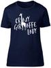 Crazy Giraffe Lady Ladies Unisexs Fitted TShirt Animal Birthday Gift Tee