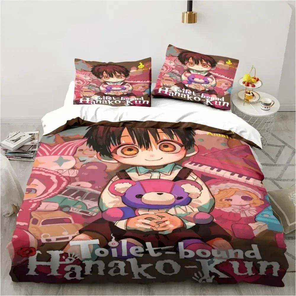 Modisches Anime Toilet-Bound Hanako-Kun 3D-Druck Bettwäscheset Bettbezüge Kissenbezüge Steppdecke Bettwäscheset Bettwäsche Bettwäsche