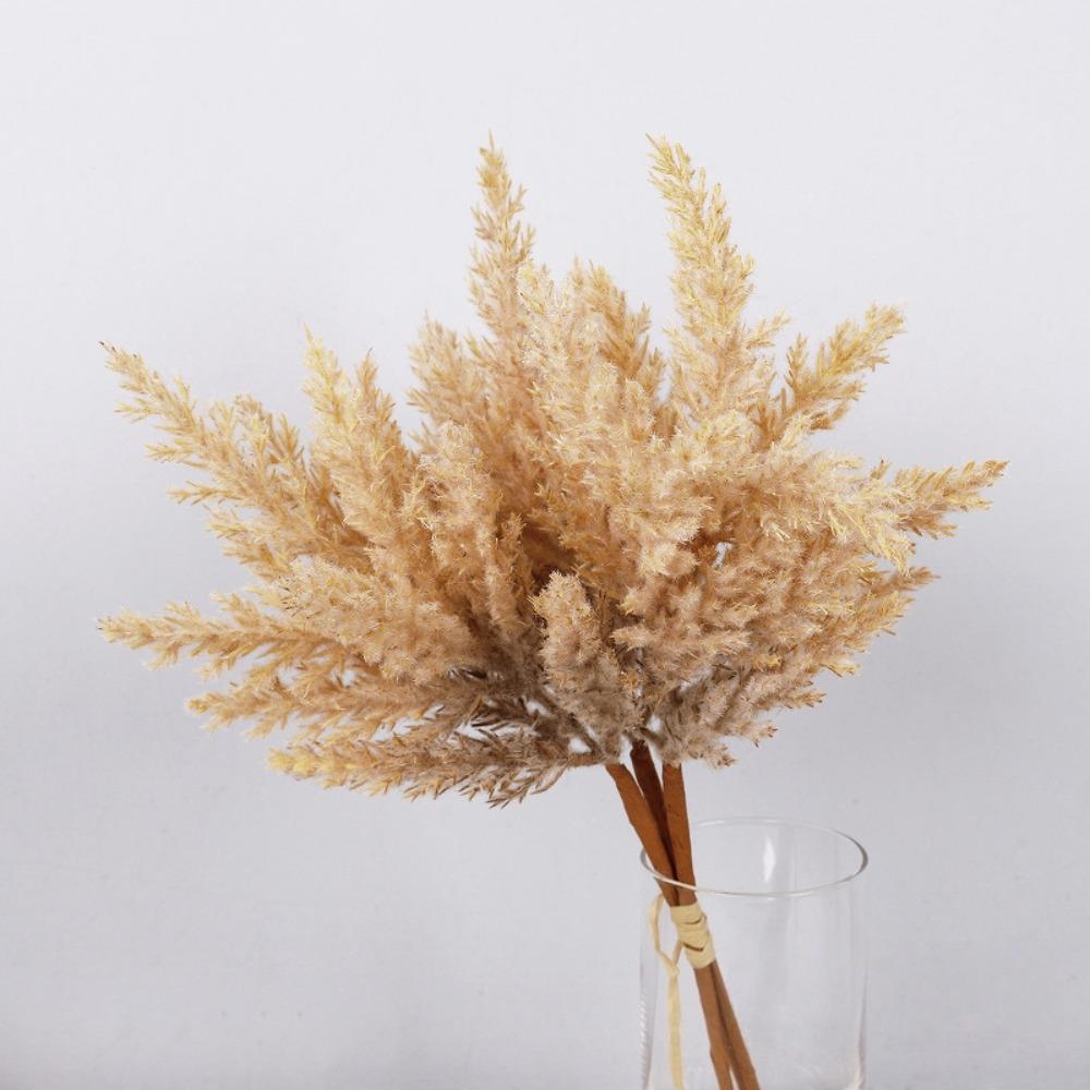 

Realistic Artificial Dried Reed Simulation Tree Branch Fake Plant Flowers Desktop Decoration 1Bunch 35cm Coffee
