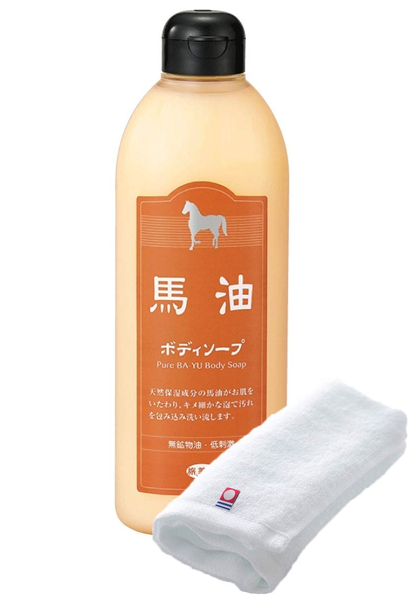 

Azuma Shoji Horse Oil Body Soap Imabari 400ml Formulated with Natural Moisturizing Horse Oil for Dry Amino Acid Travel Beauty (Includes Towel) / Skin,