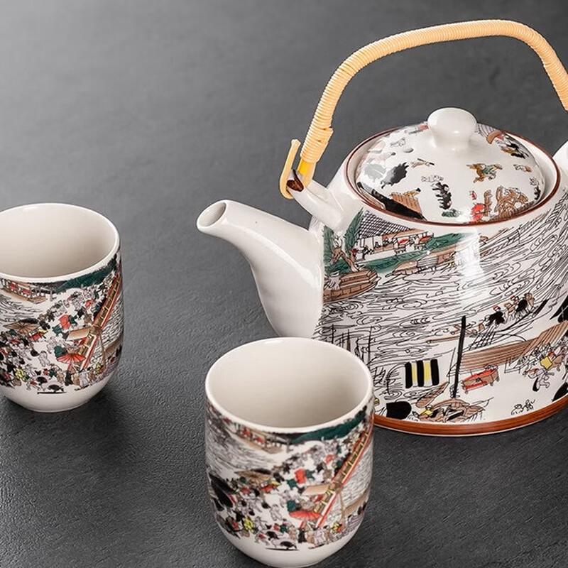 Pabei Retro Ceramic Tea Set (One Pot, Two Cups)