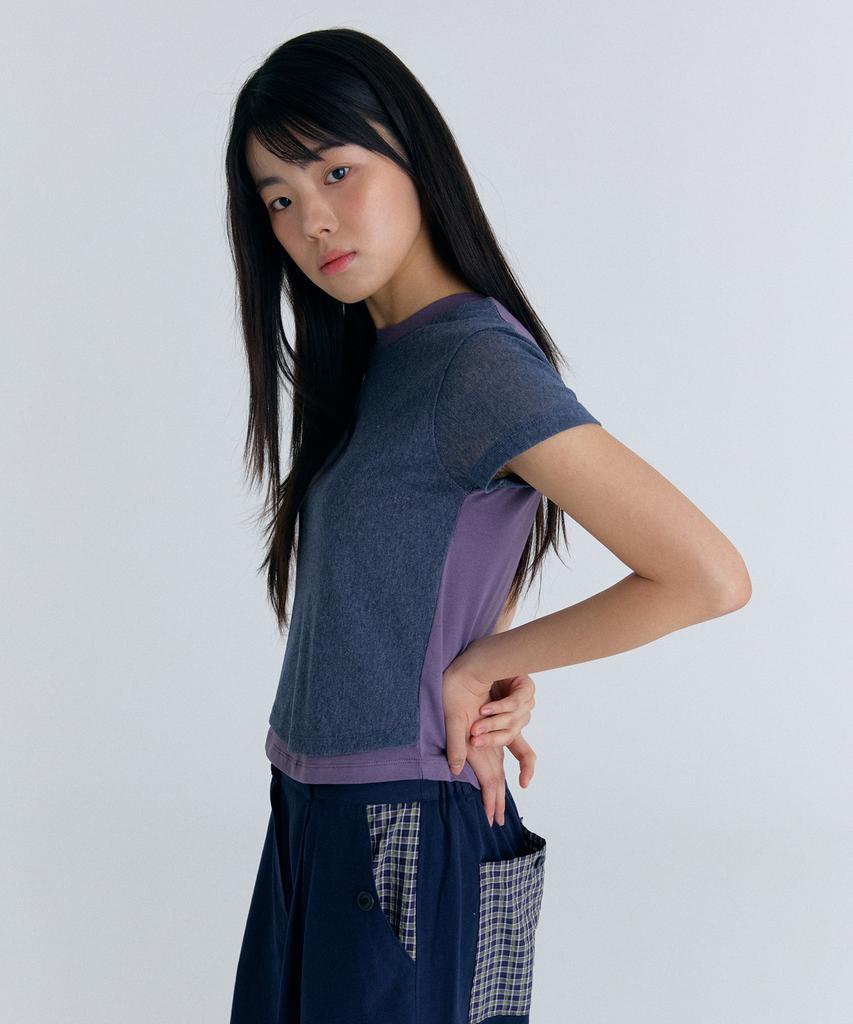 Peulleoti Mesy Overlay T-Shirt In Purple