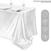 6 Stück Satin-Tischdecke Unifarbe Längsschnitt Rechteck 58 x 108 Zoll Glatte Überlage Tischdecke für Hochzeitsparty Restaurant Bankett