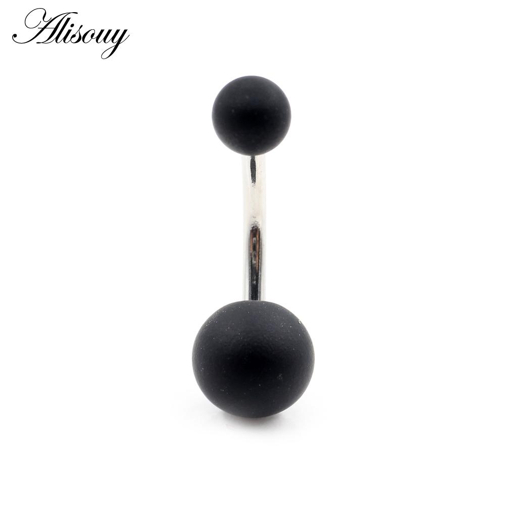 Alisouy 1 buc 14G sexy bomboane colorate cauciuc oțel inoxidabil bară buric inel piercing club de noapte fată femei corp bijuterii