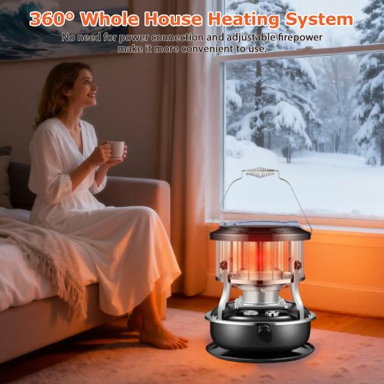 Portable Kerosene Stove 2600W 9000BTU Height Adjustable Non-Electric Lightweight Camp Stove Heater Outdoor Cooking Camping Hiking Kerosene Furnace