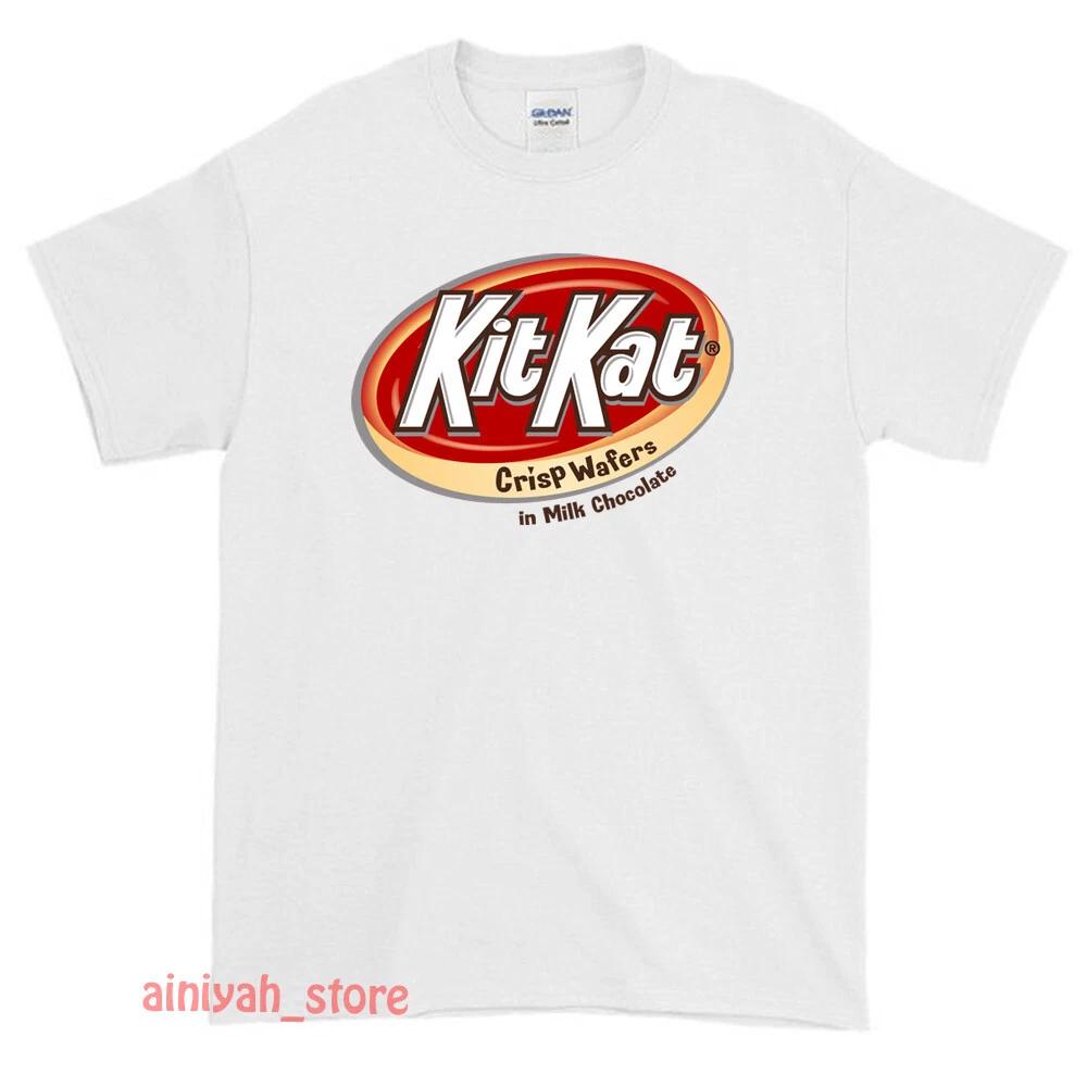 Новая футболка с логотипом конфеты Kit Kat Мужская смешная футболка Размер США S-XXL L