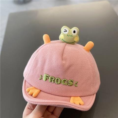 Cute Frog Baby Cap Soft Brim Baseball Hat For Boys And Girls Autumn Winter Spring Infant Toddler Sun Hat Adorable Hat circumference 44-48cm розовый