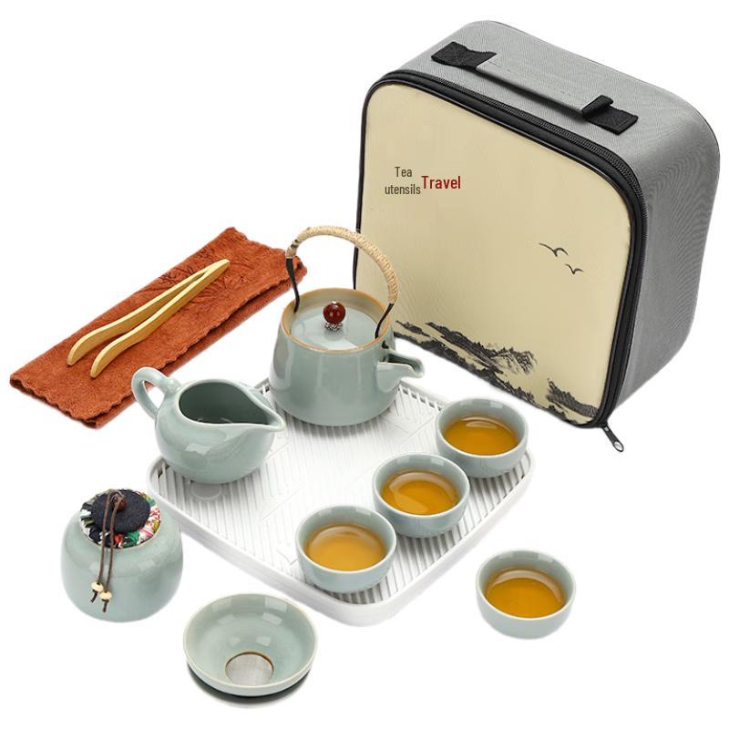 Woding Ge Kiln Portable Travel Tea Set (1 Pot, 4 Cups)