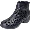 Women's Spring Summer Block Heel Ankle Cool Boot Leather Hollow Out Round Toe Loose Breathable Cave Boots High Top Sandals