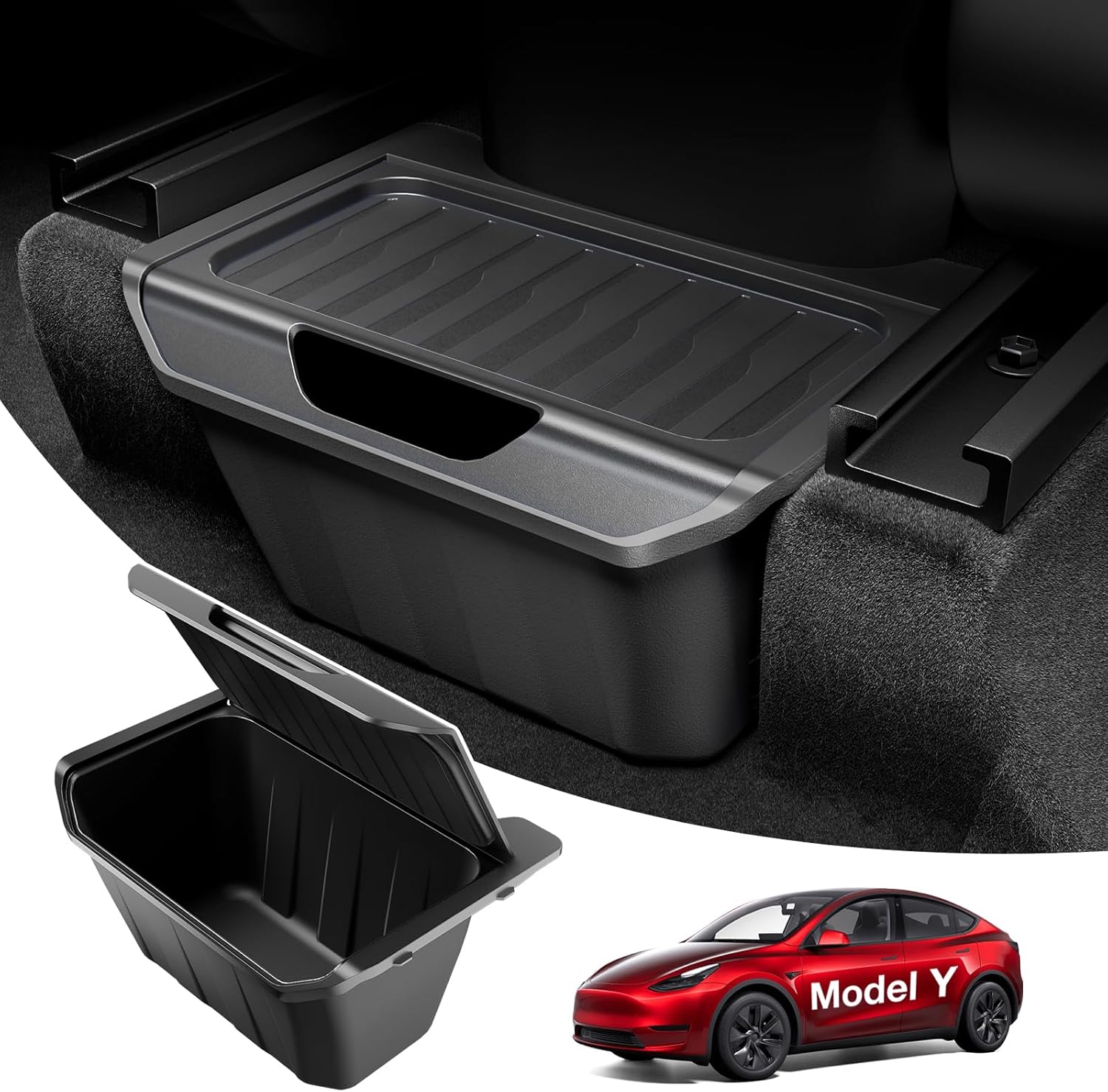 

Rear Center Console Organizer [Partitioned Storage & Stable Installation] Backseat Storage Box for Tesla 2026-2026 Model 3/Y