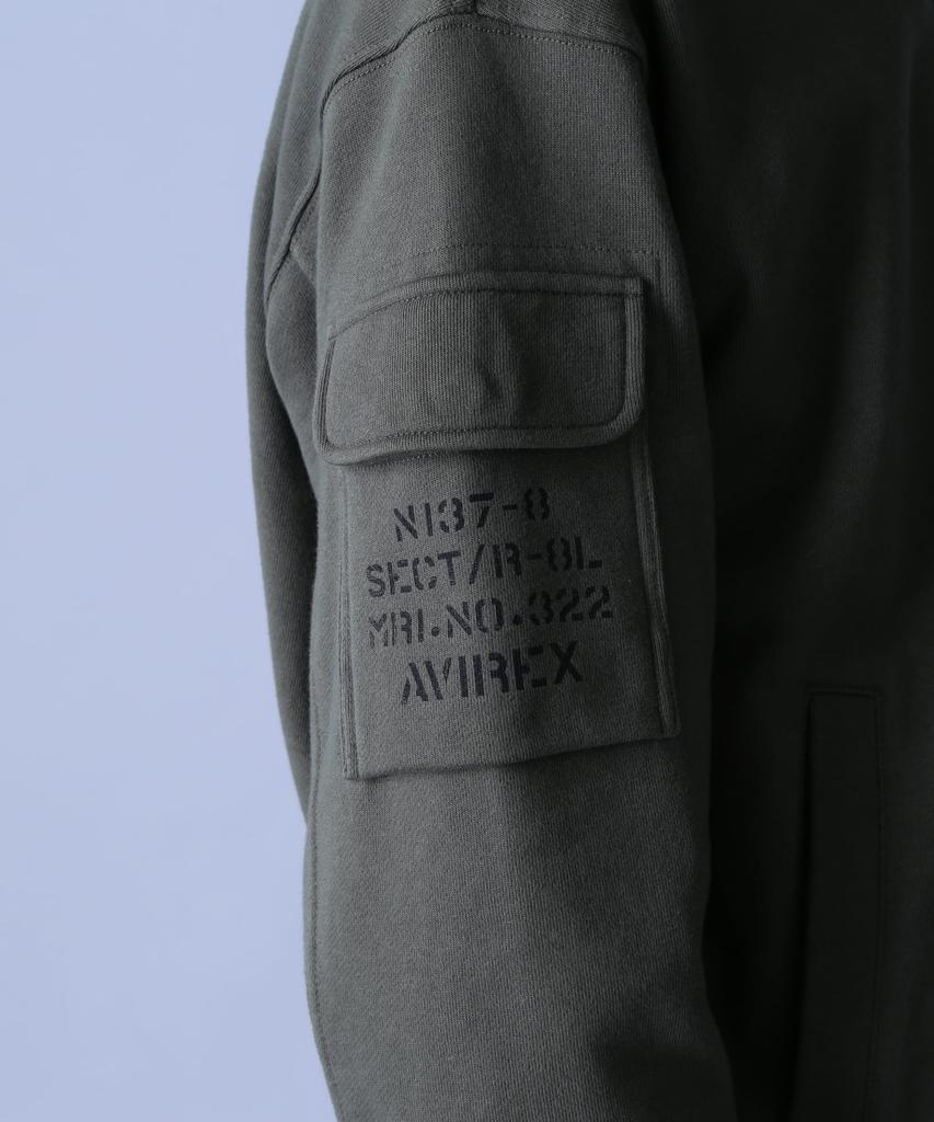 AVIREX FATIGUE STAND COLLAR ZIPUP SWEAT M 310 Olive Men's 783-4930001