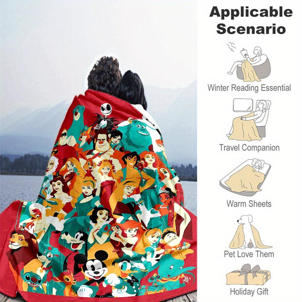 1pc, Mickey & Disney Princesses Blanket Home Decorative Throw Gift for Family and Friend, Living Room, Travel, Camping, Car Blankets