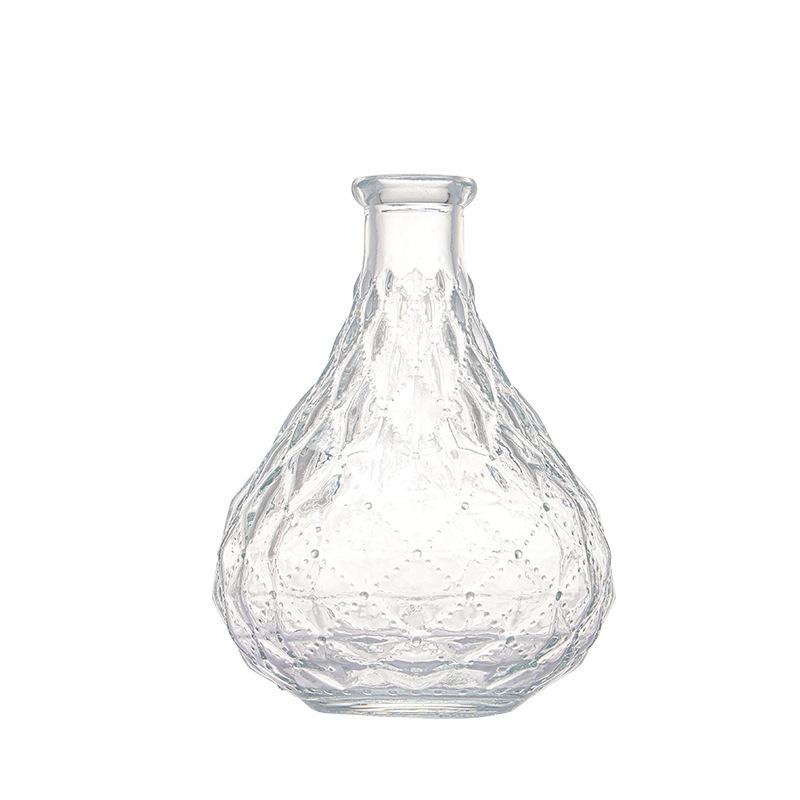 European Rhombus Glass Small Vase Home Decoration Wedding Decoration Relief Glass Small Vase Tabletop Ornament
