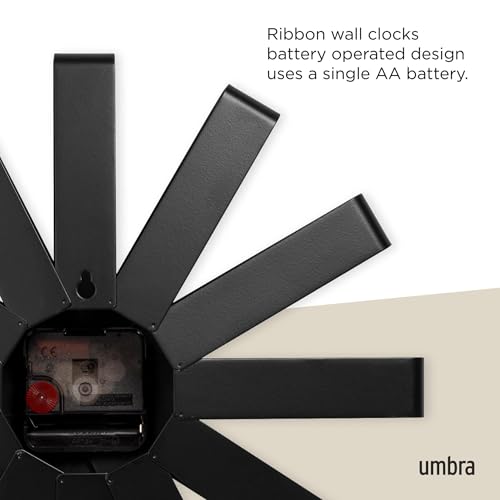 Umbra Ribbon Wall Clock, Black, 2118070-040