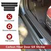 Damwot 4PCS Car Door Sill Protector, Black Carbon Fiber Car Door Threshold Protection, Door Edge Protection Decorate Anti-Scratch Sticker, Car