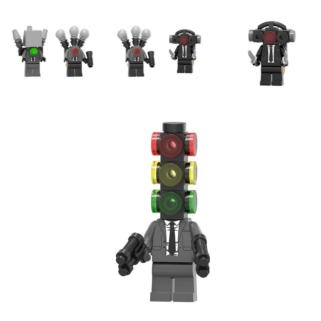 Lg1011 Toilet Man Vs Surveillance Man Series Mic Man Signal Light Man Assembly Building Block Toy Bag
