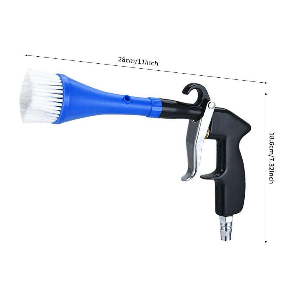 Car Cleaning Gun Tools Air Blow Gun Dry Brush Cleaning Gun with 2 Nozzles 1 4inch Air Inlet Adapter 360 Degree Rotate