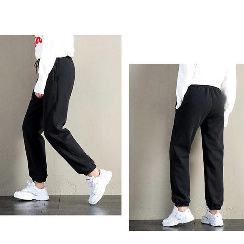 Frauen Winter Wolle Jogging Hose Dicke Baumwolle Gepolsterte Hosen Warme Sport Hosen Elastische Taille