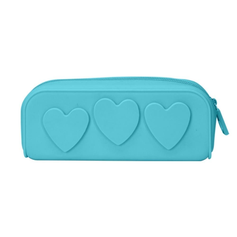 

Reusable Zip Bags Silicon Stationery Bag Trendy Makeup Brush Case синій