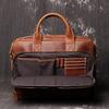 Leather Men'S Handbag Crazy Horse Leather Women'S One Shoulder Oblique Briefcase Large Capacity Computer Bag