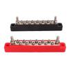 2 Pcs 14 Post Power Distribution Block Bus Bar Set 2xM6 Post 12xM4 Screw Battery Terminal Box with Cover Without