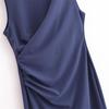 Spring 2025 Women's Pleated Midi Dress - Slim Fit with Waist-Gathering Design