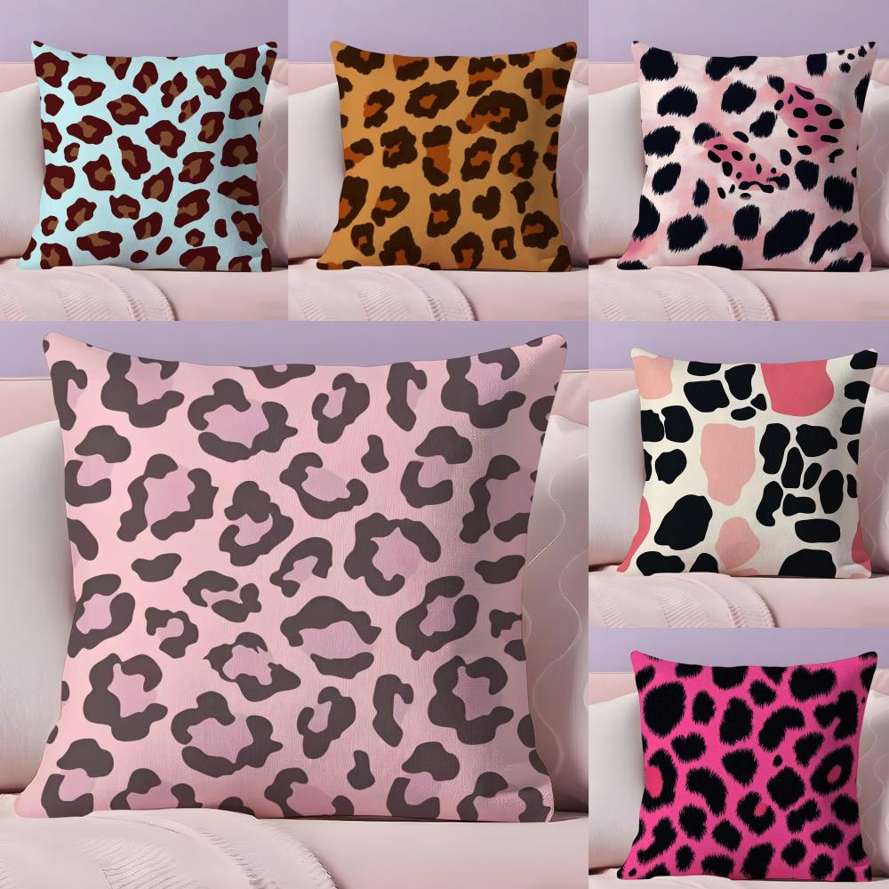 Classic leopard Print Pillow Case Plush Fabric Soft DoubleSided Printed Sofa Warm Winter Home Gift Cushion Cover