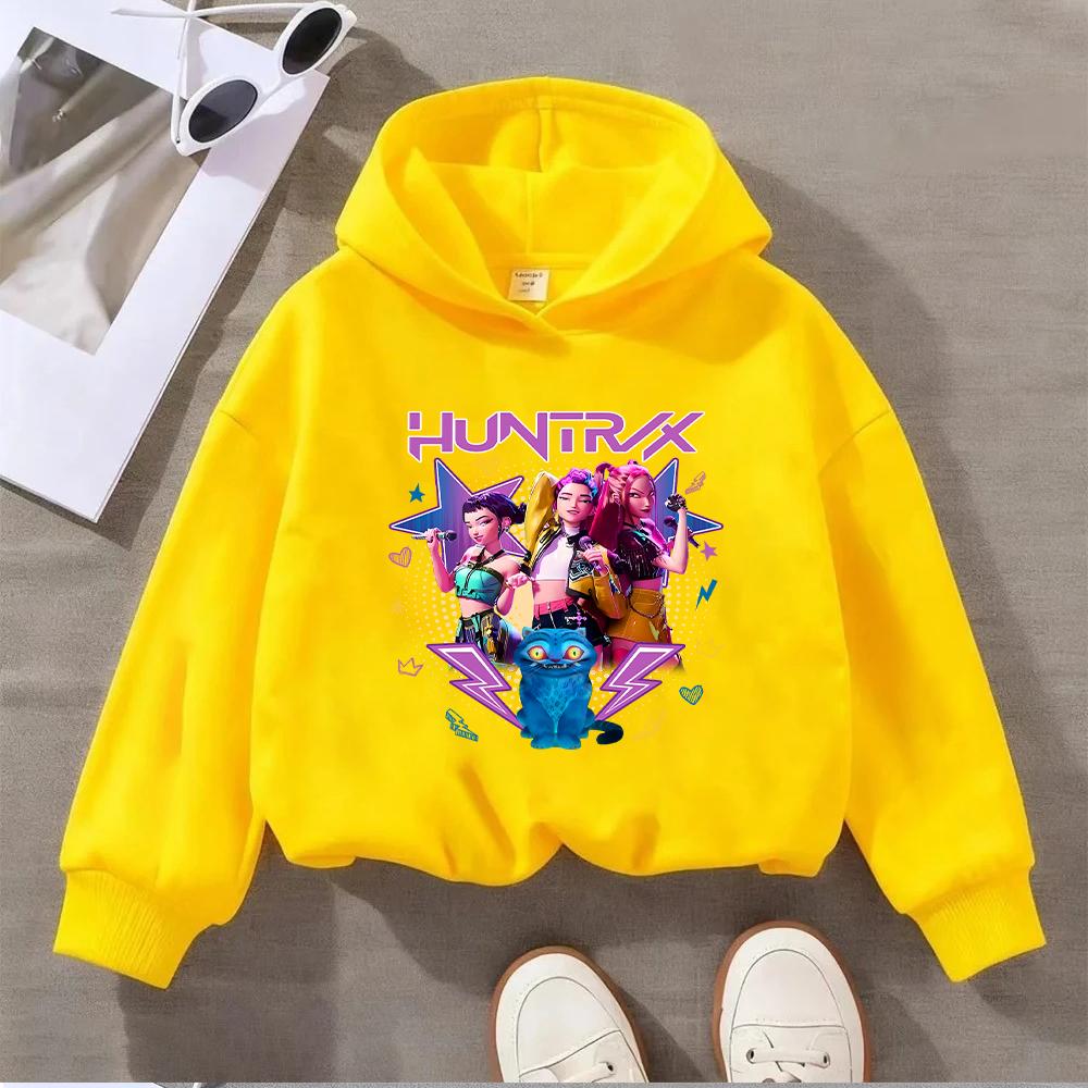 Kpop Lovci démonů Dětská mikina Měkká Teplá Pohodlná Kreslená Anime Kulatý výstřih Módní Dětské mikiny