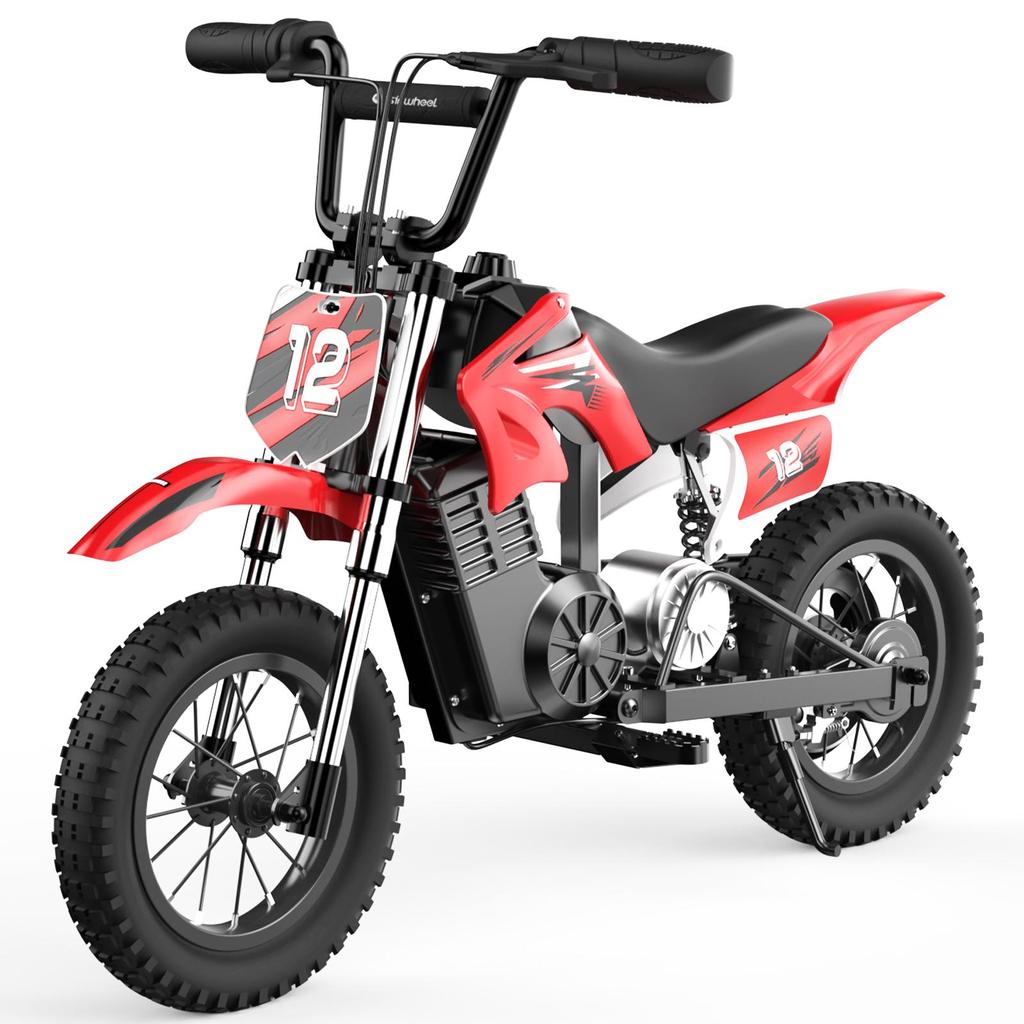 ISINWHEEL A12 Kids Electric Dirt Bike - 350W Motor 36V5.2Ah Battery Large 12-Inch Wheel 14 Mile Max Range for Fun Rides