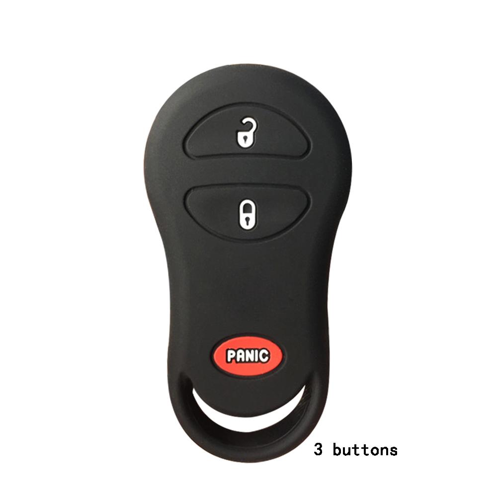 Silicone Remote Car Key Case Cover for Chrysler Grand Voyager PT Cruiser Sebring Jeep Liberty Dodge Transmitter 3/4 Button Fob