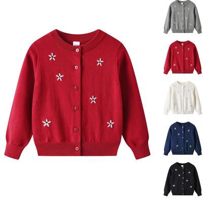 Detský ležérny pletený kardigán s dlhým rukávom