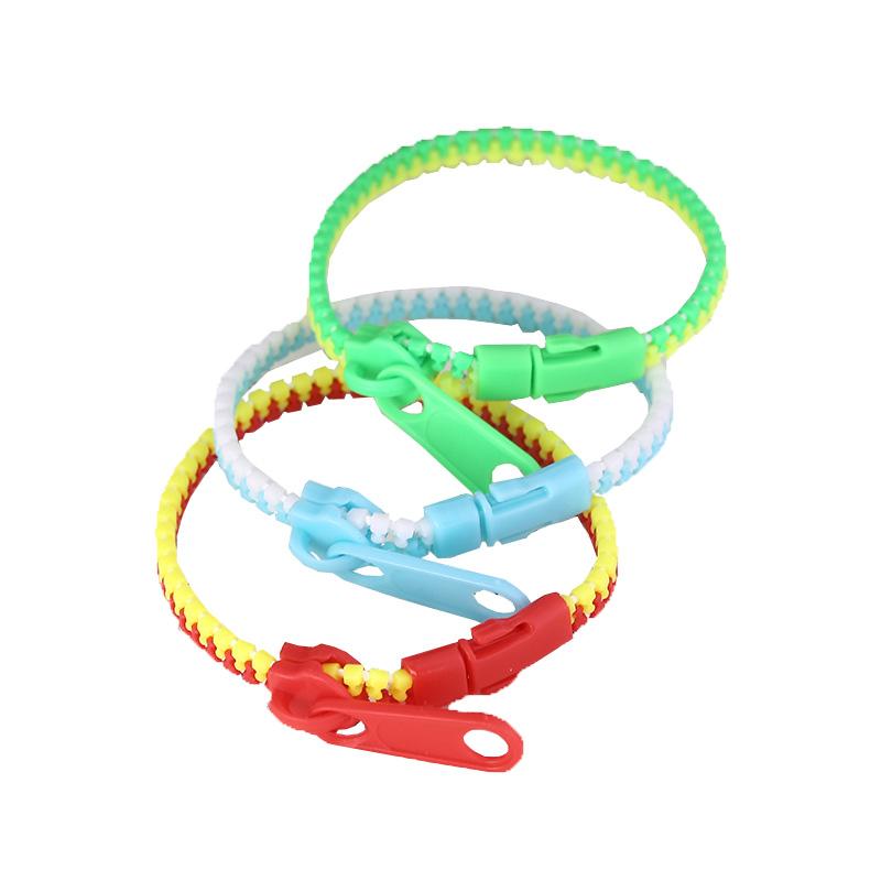 Candy Two-color Zipper Chain Bracelet Fidget Sensory Stress Relief Toys For Children With Autism Adults Anxiety Antistress Gifts