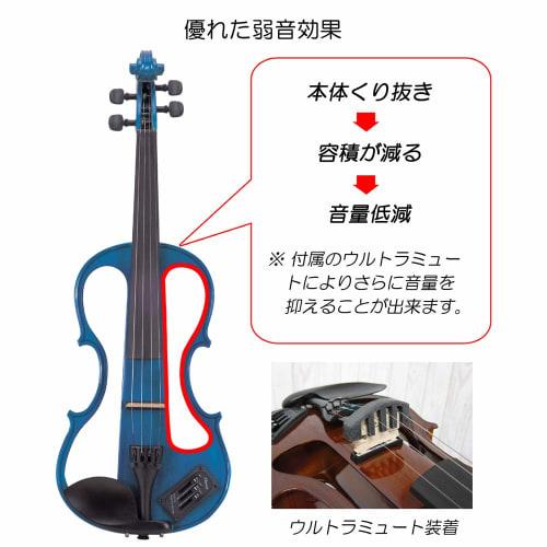 Carlo Giordano Silenzia Electric Violin, Red, EV-202 TRD