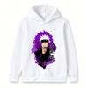 Kids Boys Girls Pullover Hoodie, Trendy Anime Character Printed Casual Hooded Sweatshirt with Purple Graphic, Comfortable Long Sleeve Top for Daily X