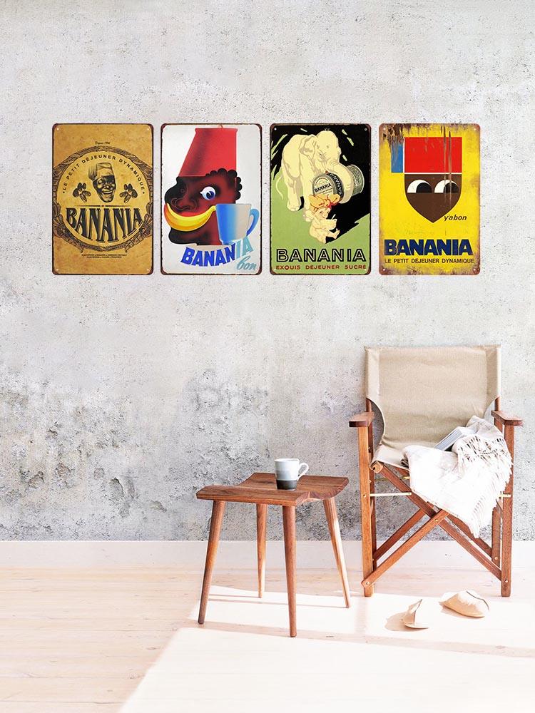 BANANIA Metal Signs Funny Tin Painting Plaque Vintage Decorative For Bar Pub Club Cafe Poster Wall Stickers Home Decor 20x30cm