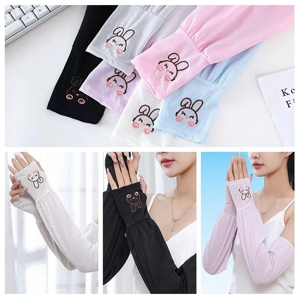 

Breathable Little Rabbit Lightweight Driving Ice Silk Sleeves Sunscreen Sleeves Summer Ice Sleeves