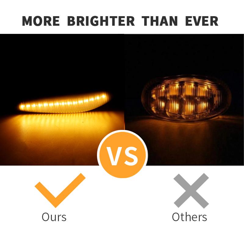 2PCS For Alfa-Romeo 166 1998 1999 2000 2001 2002 2003 2004 2005 2006 2007 12V Dynamic Led Side Marker Lights Blinker Amber Lamp