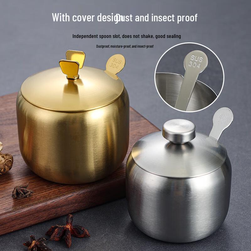 HX 304 Stainless Steel Kitchen Seasoning Jar with Spoon