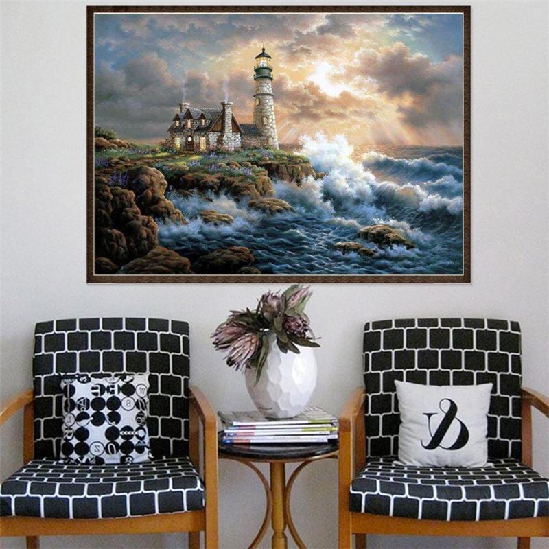 DIY Sea Pattern Diamond Painting Full Round Drill Embroidery Drawing Decor