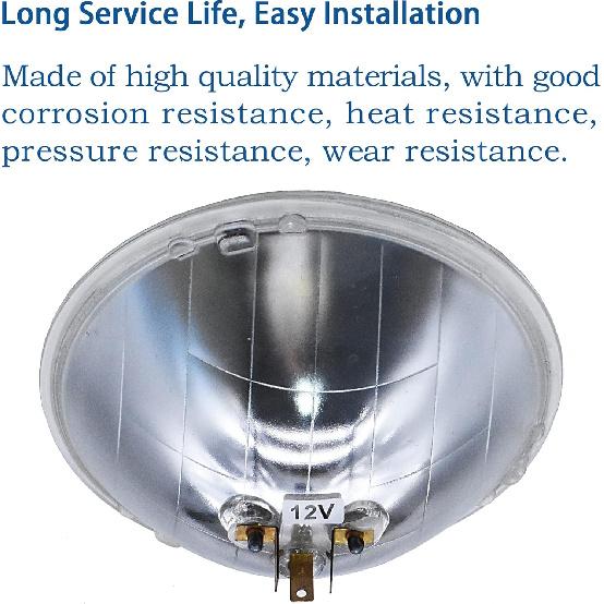 H6024 Super Vision Crystal Headlight, Halogen Sealed Beam Headlight, (7"" ROUND, 178MM) (110/130W), Replaces# H6024